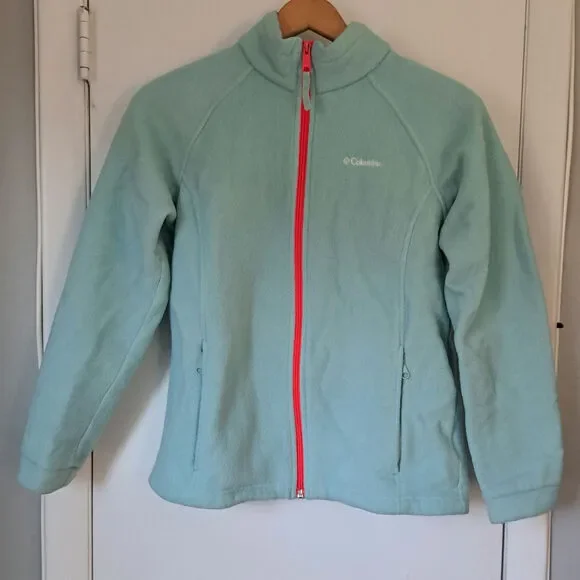 Columbia Full Zip Fleece Jacket Teal  Girl's XL - Picture 1 of 9